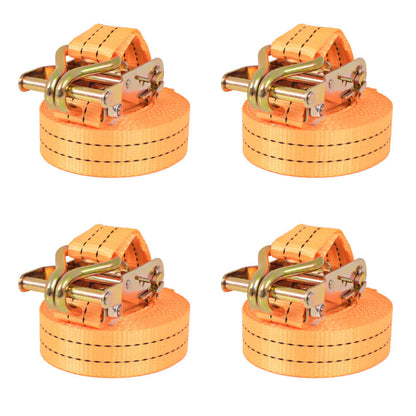 Ratchet Tie Down Straps 4 pcs 1 Tonnes Orange