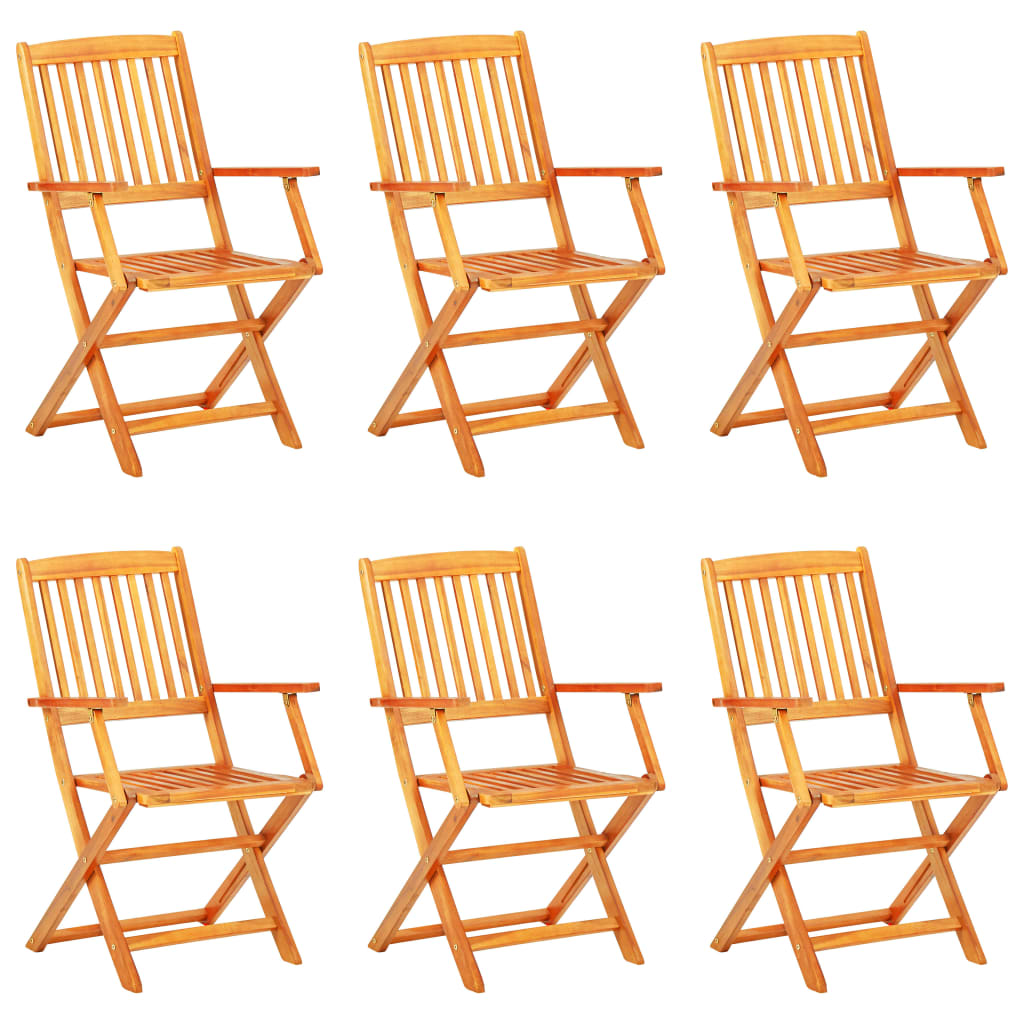 7 Piece Folding Outdoor Dining Set Solid Acacia Wood
