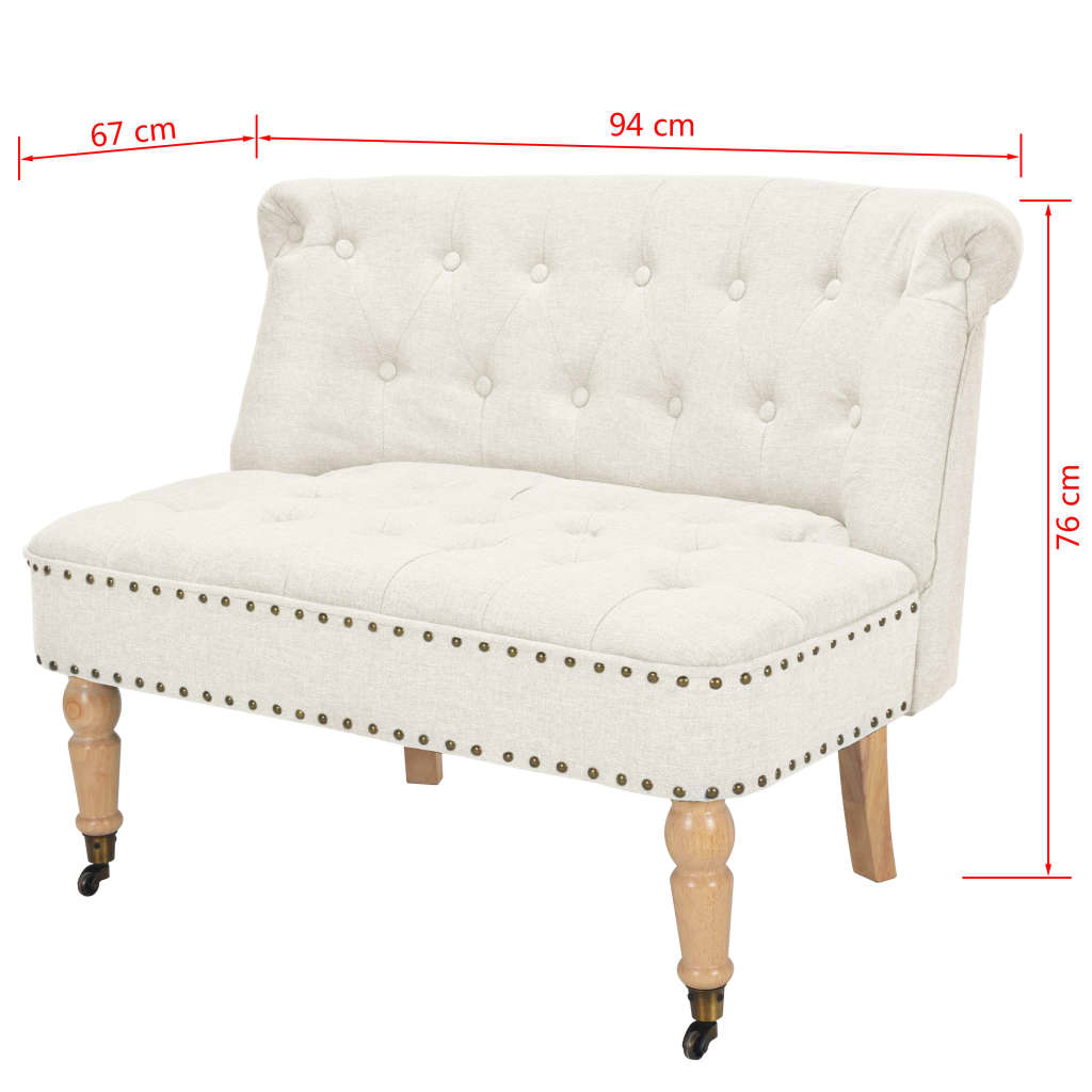 Loveseat Fabric White