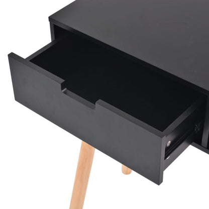 Console Table Solid Pinewood Black