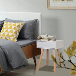 Bedside Tables 2 Pcs Solid Pinewood White