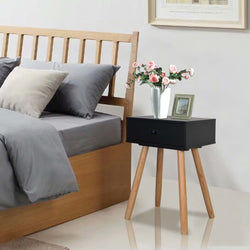 Bedside Tables 2 pcs Solid Pinewood  Black