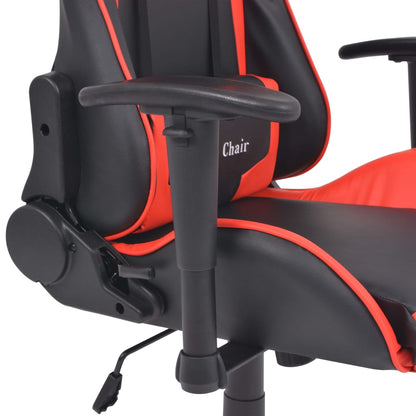 Reclining Office Racing Chair Artificial Leather Red