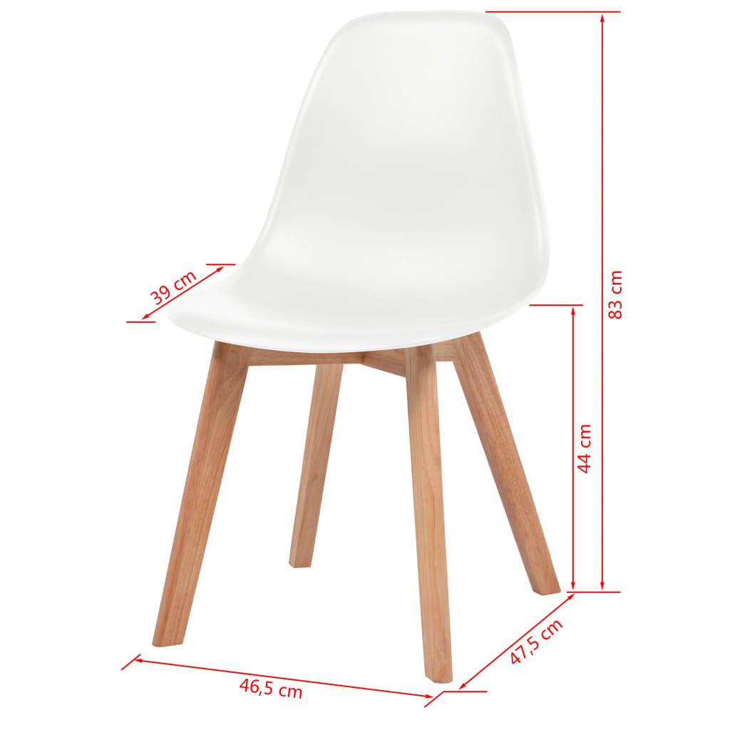 Dining Chairs 2 pcs White Plastic