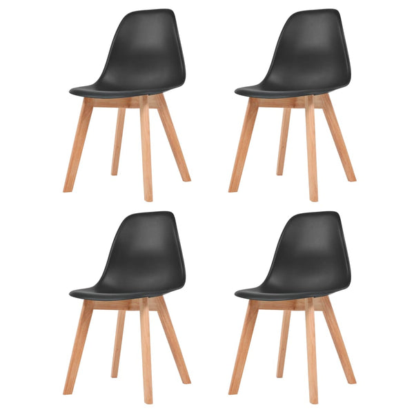  Dining Chairs 4 pcs Black Plastic