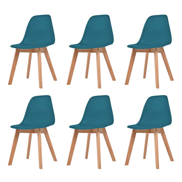  Dining Chairs 6 pcs Turquoise Plastic