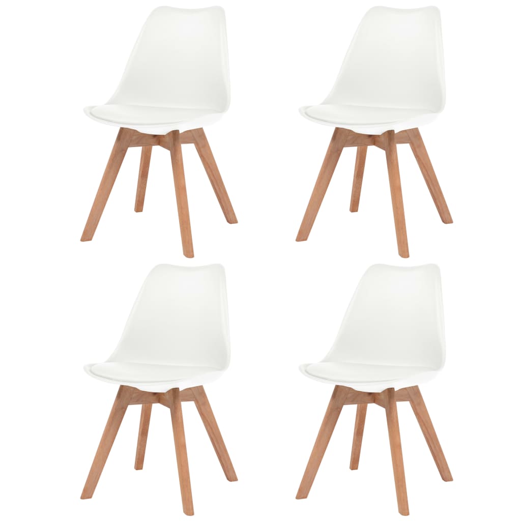 Dining Chairs 4 pcs White Faux Leather - 48×53×83cm