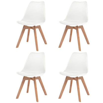 Dining Chairs 4 pcs White Faux Leather - 48×53×83cm