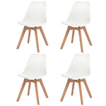 Dining Chairs 4 pcs  White Faux Leather