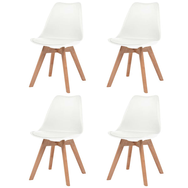  Dining Chairs 4 pcs  White Faux Leather