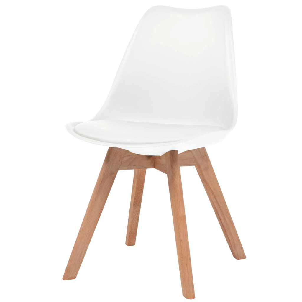 Dining Chairs 4 pcs White Faux Leather - 48×53×83cm
