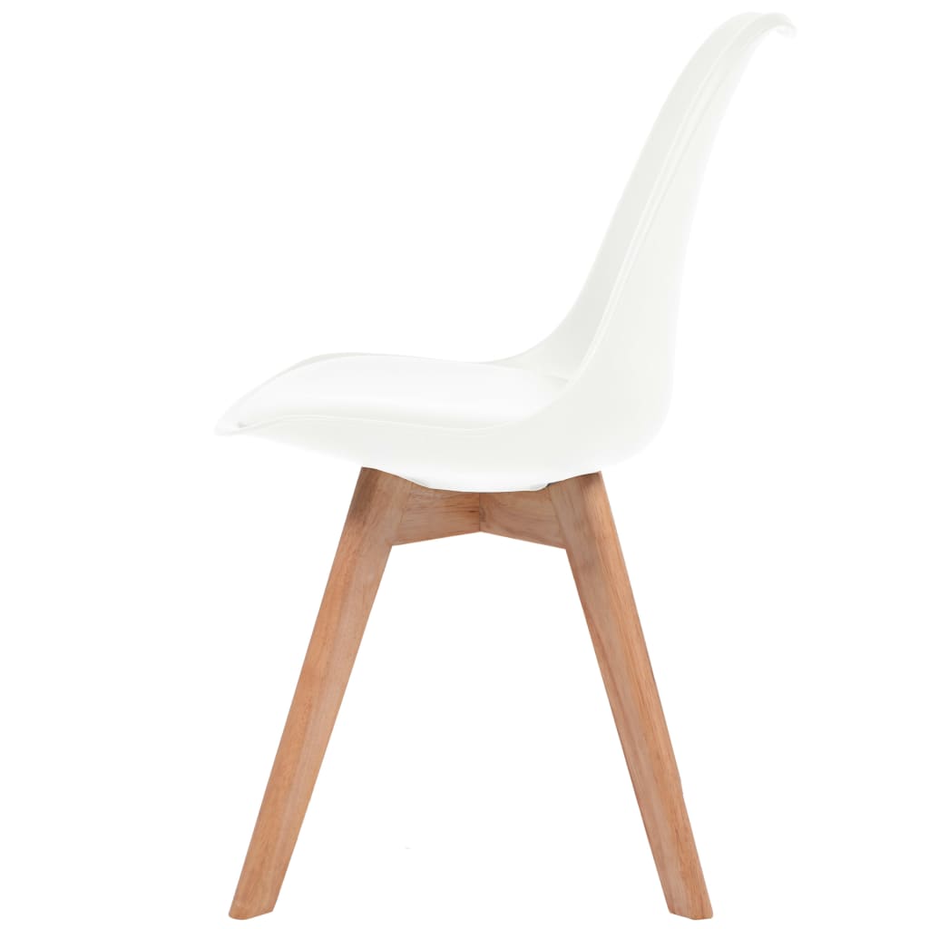 Dining Chairs 4 pcs White Faux Leather - 48×53×83cm