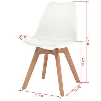 Dining Chairs 4 pcs White Faux Leather - 48×53×83cm