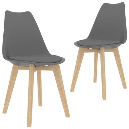 Dining Chairs 2 pcs Grey Faux Leather - 48×53×83cm