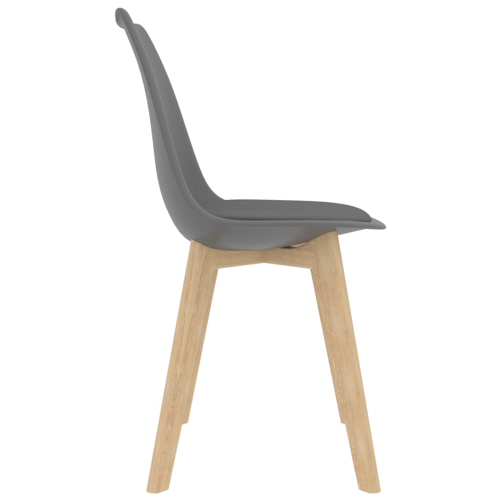 Dining Chairs 2 pcs Grey Faux Leather - 48×53×83cm