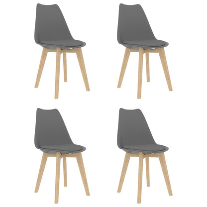 Dining Chairs 4 pcs Grey Faux Leather - 46×51×82cm