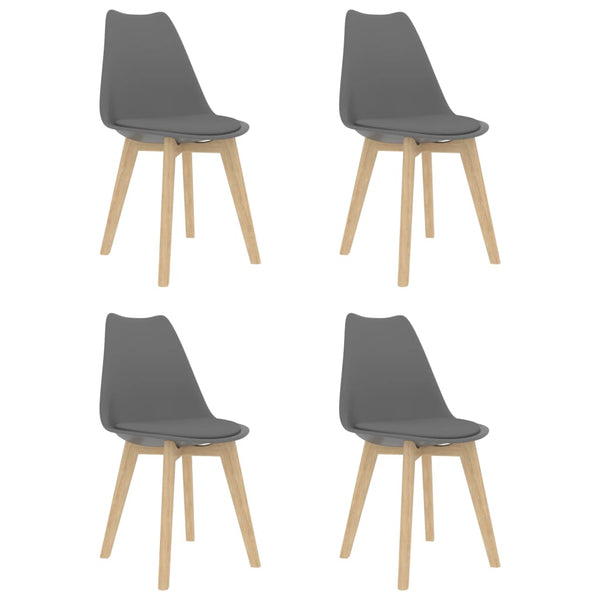 Dining Chairs 4 pcs Grey Faux Leather