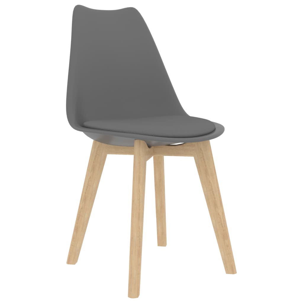 Dining Chairs 4 pcs Grey Faux Leather - 46×51×82cm