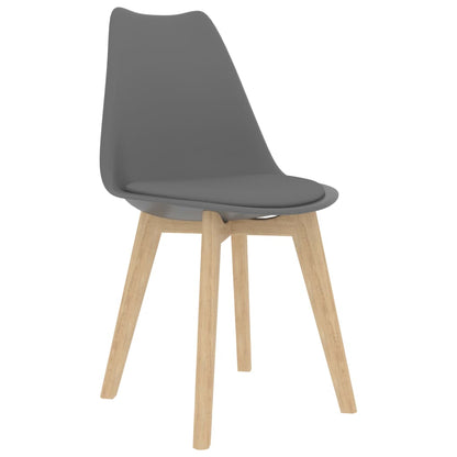 Dining Chairs 4 pcs Grey Faux Leather - 46×51×82cm