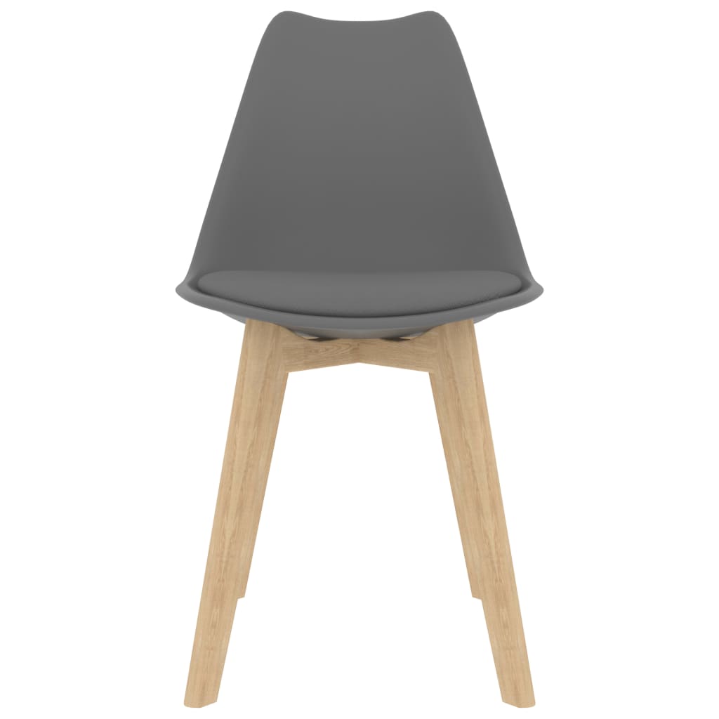 Dining Chairs 4 pcs Grey Faux Leather - 46×51×82cm
