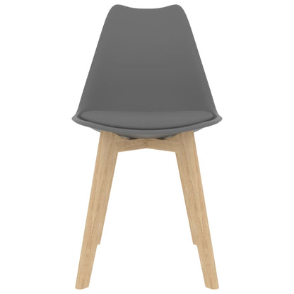 Dining Chairs 4 pcs Grey Faux Leather - 46×51×82cm