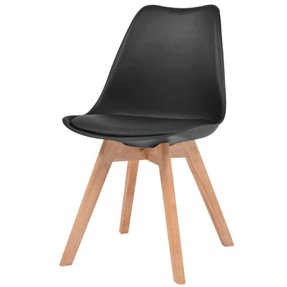 Dining Chairs 2 pcs Black Faux Leather - 48×53×83cm