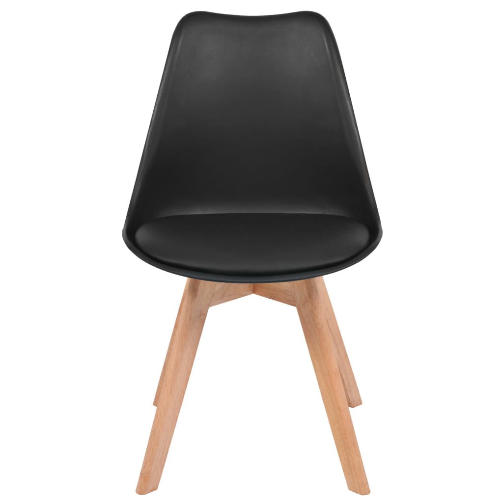 Dining Chairs 2 pcs Black Faux Leather - 48×53×83cm