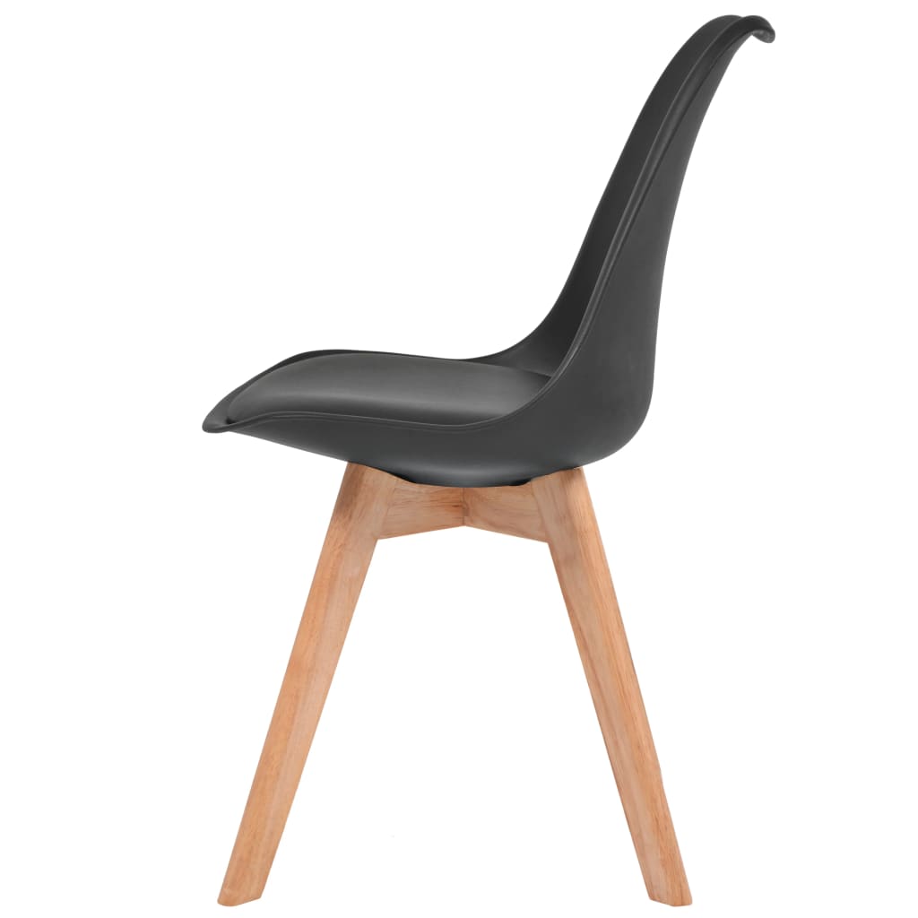 Dining Chairs 2 pcs Black Faux Leather - 48×53×83cm