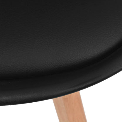 Dining Chairs 2 pcs Black Faux Leather - 48×53×83cm