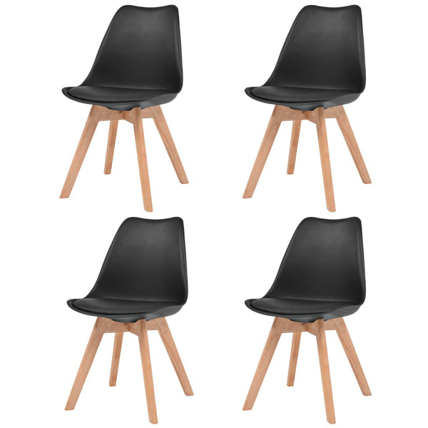  Dining Chairs 4 pcs Black  Faux Leather