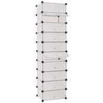 Interlocking Shoe Organiser with 10 Compartments White