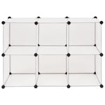 Storage Cube Organiser with 6 Compartments White