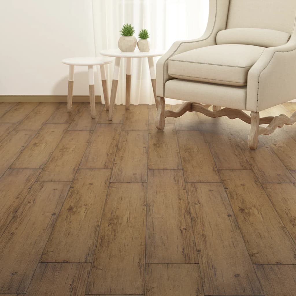 PVC Flooring Planks 5.26 mÃ‚Â² 2 mm Walnut Brown