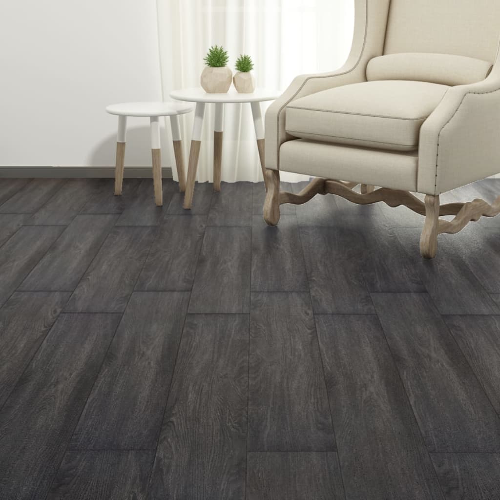 PVC Flooring Planks 5.26 mÃ‚Â² 2 mm Black and White