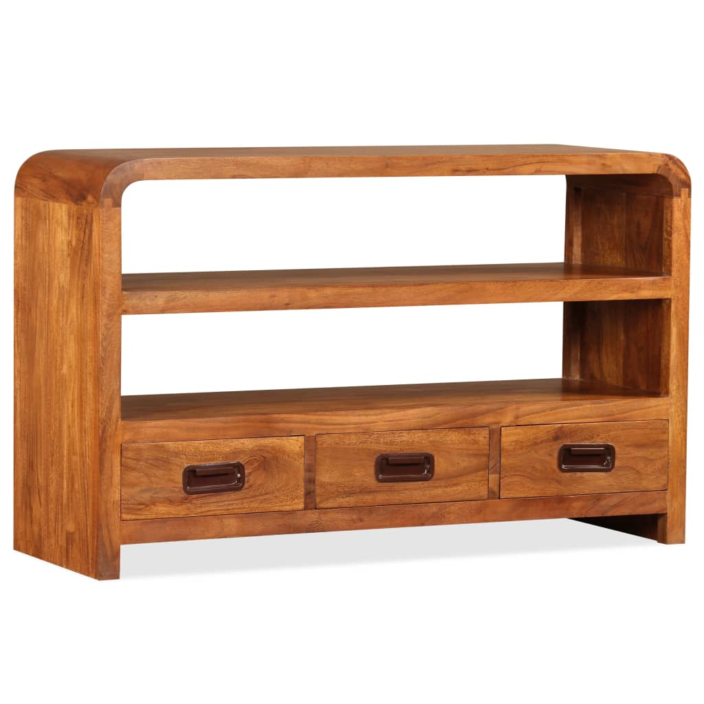 Tv Cabinet Solid Wood With Sheesham Finish - 90×30×55cm