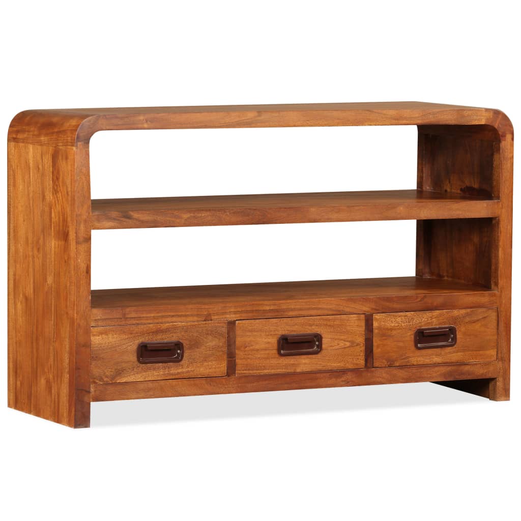 Tv Cabinet Solid Wood With Sheesham Finish - 90×30×55cm