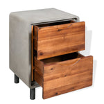 Nightstand Concrete Solid Acacia Wood