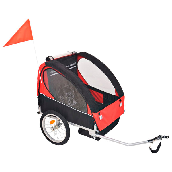 Kids' Bicycle Trailer Red and Black 30 kg