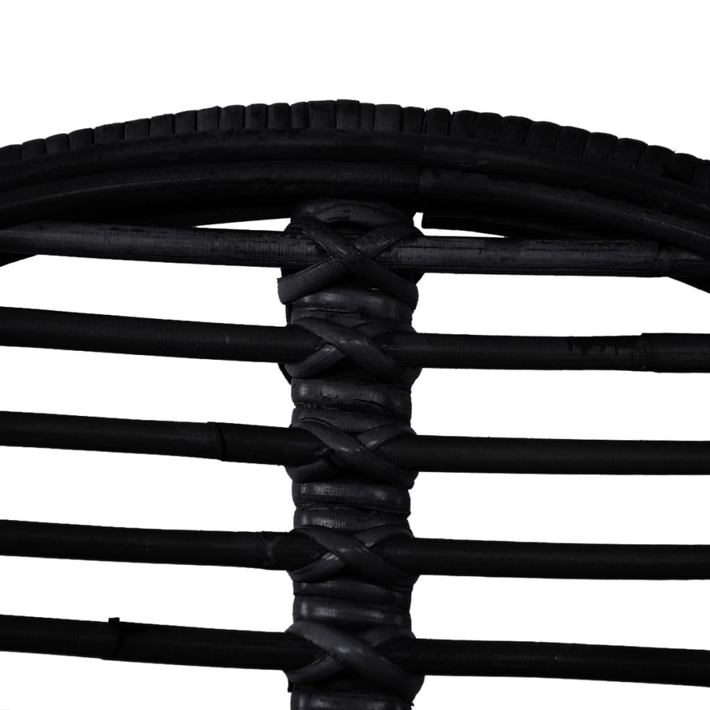 Dining Chairs 4 pcs Black Natural Rattan - 49×56×84cm