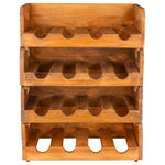 Wine Racks 4 pcs for 16 Bottles Solid Reclaimed Wood