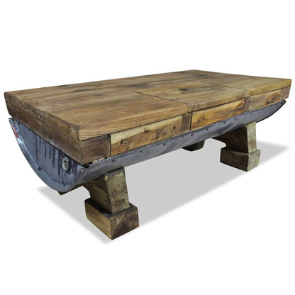 Coffee Table - Solid Reclaimed Wood - 90×50×35cm