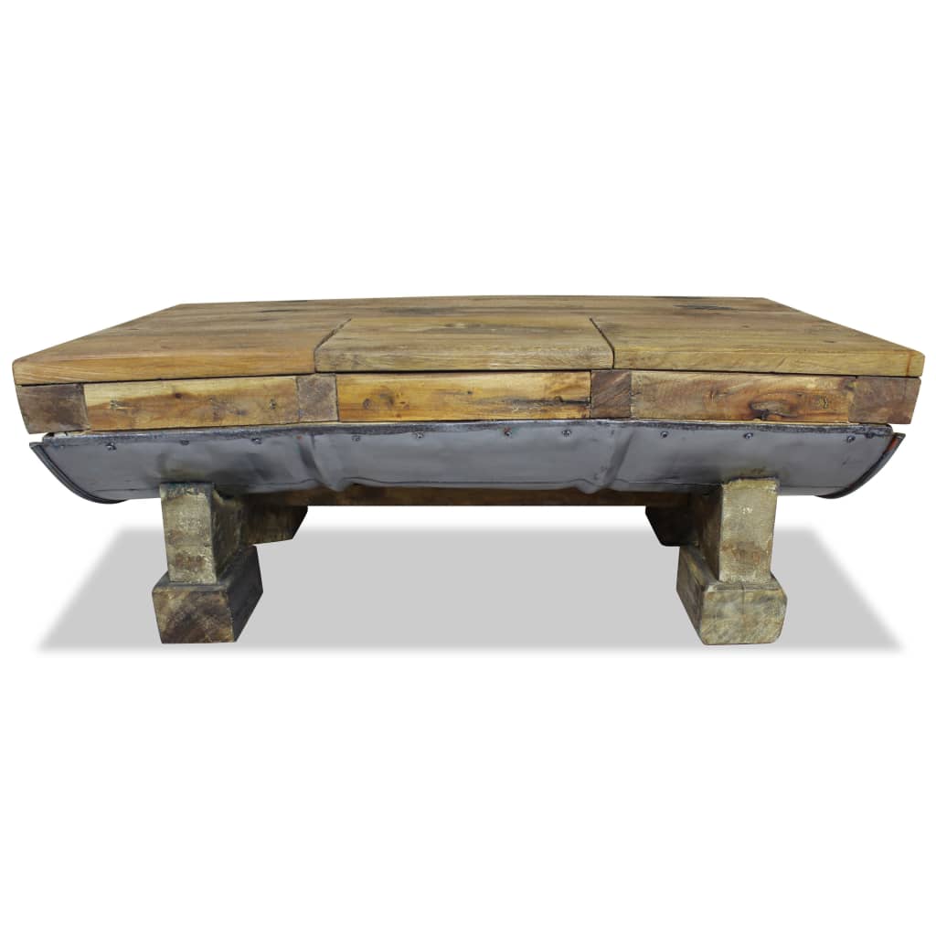 Coffee Table - Solid Reclaimed Wood - 90×50×35cm