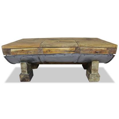 Coffee Table - Solid Reclaimed Wood - 90×50×35cm