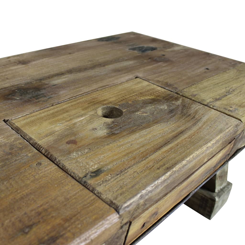 Coffee Table - Solid Reclaimed Wood - 90×50×35cm