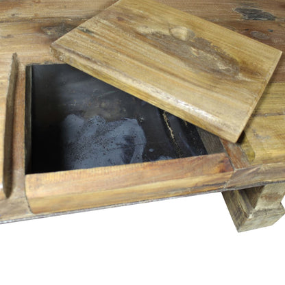 Coffee Table - Solid Reclaimed Wood - 90×50×35cm