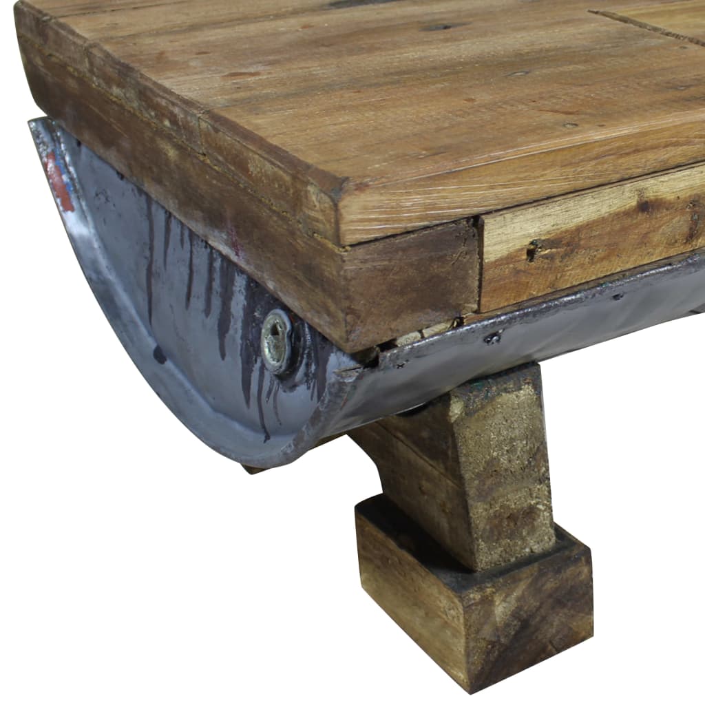 Coffee Table - Solid Reclaimed Wood - 90×50×35cm