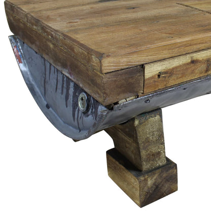 Coffee Table - Solid Reclaimed Wood - 90×50×35cm