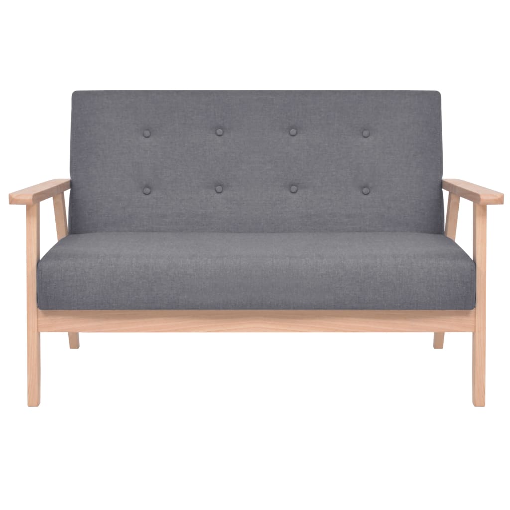 2-Seater Sofa Fabric Dark Grey - 113.5×67×73.5cm