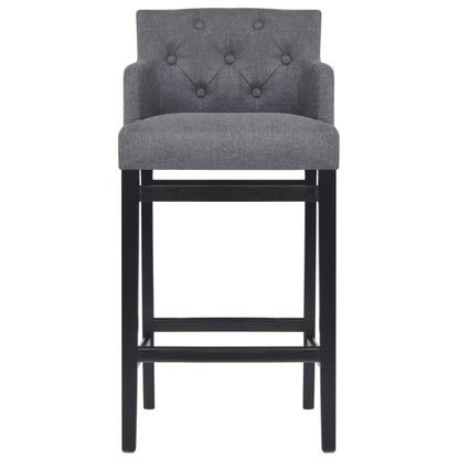 Bar Stools 2 pcs Dark Grey Fabric