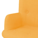 Armchair with Footstool Yellow Fabric